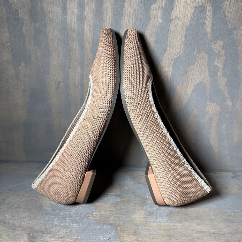 Vionic Women's Pointed Knit Flats in Blush with Cream Trim - Picture 8 of 10